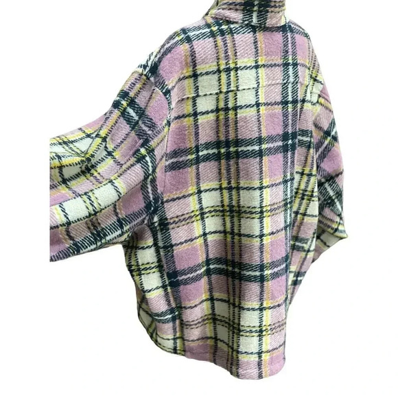 Zara wool blend plaid cocoon coat Large - Picture 5 of 7